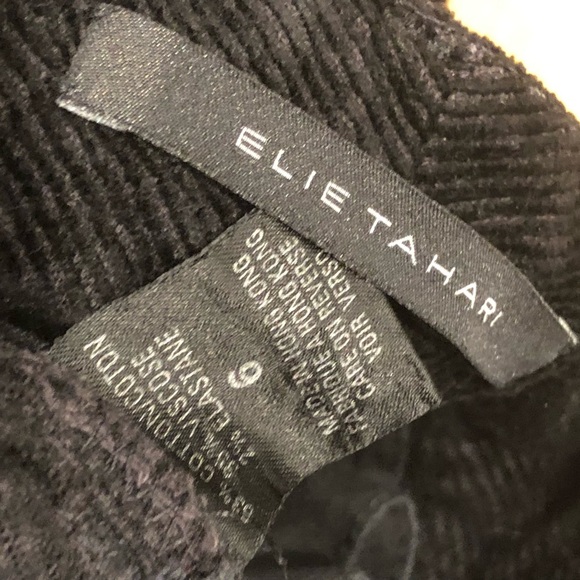 ELIE TAHARI Black Stretch Viscose Corduroy Pants 6 x 32 $225 - Picture 7 of 7